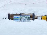 Trail map and signage in the Snow King Mountain ski area