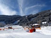 Snowmaking on the children's ski carousel