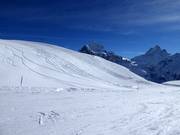 View from the easy to the intermediate Oberjoch slope