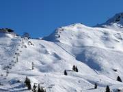 View of the difficult slope at the Nova chairlift