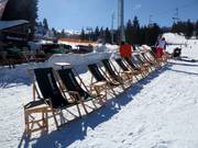 Deck chairs at the Kopaonik Center valley station