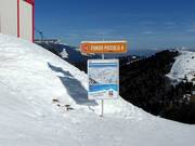 Slope signage in the Folgaria/Fiorentini ski area