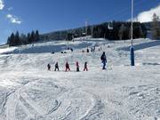 Children's ski school at the Familyjet gondola