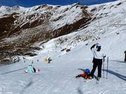 Practice slope with platter lift