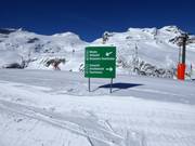Slope signage in the Weißsee Gletscherwelt ski area
