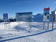 Slope map, signposting and photo point - Zirbenbahn mountain station