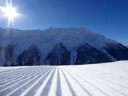 Very good slope grooming in the Lauchernalp ski area