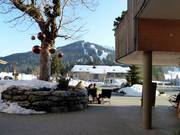View from the Hubertus Alpin Lodge & Spa onto the slopes