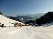 Freshly groomed slope