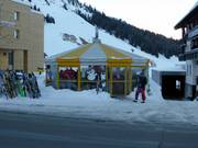 Umbrella bar at the valley station in Warth