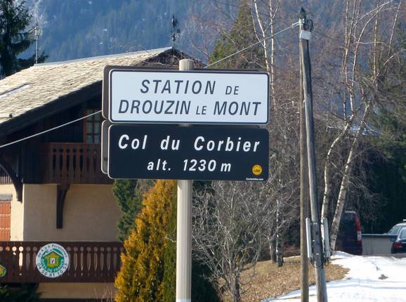 Sign at Col du Corbier