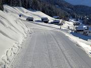 Groomed slope in the Kristberg ski area