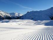 Freshly groomed slopes at Riedkopf