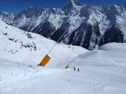 Snowmaking with lances on the Lauchernalp