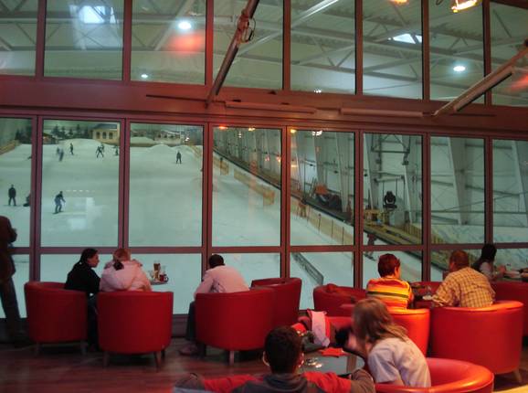View of the slope from the restaurant