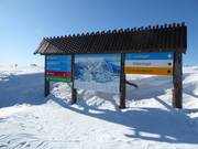Slope map and slope signage in the Stöten ski area