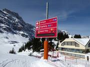 Slope signage in the ski resort