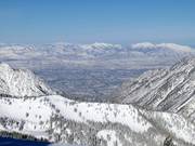 View from Hidden Peak into the metropolitan area around Salt Lake City