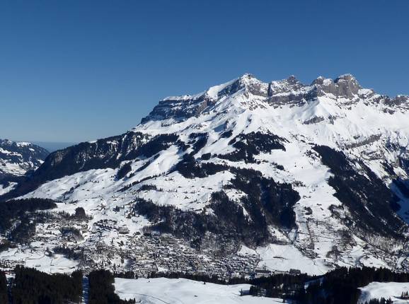 View of the Engelberg ski area Brunni