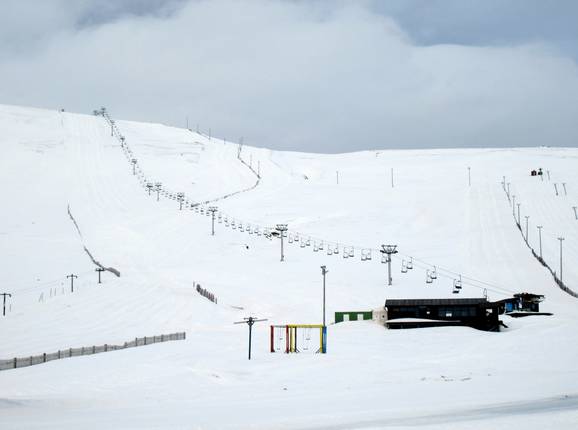 View of the Skálafell ski area