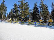 High-performance snow cannons in the Černá hora ski area