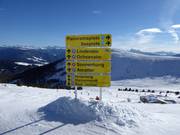 Signage in the ski area