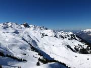 View of the ski area on the Maschgenkamm