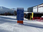 Slope signage in the Alpe Lusia ski area