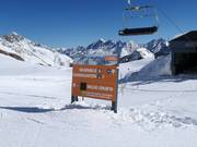 Signage in the ski area