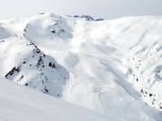 Away from the lifts: Vallon slope on the backside of Les Perrons