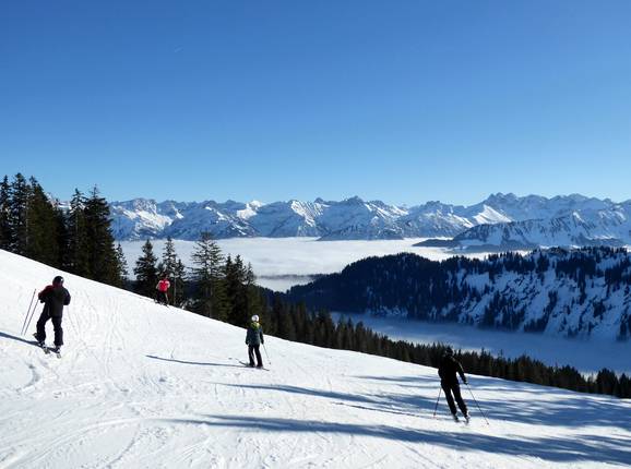 Panorama from the Bolgengrat in the mountain nature experience Grasgehren