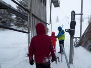 At the platter lifts, the bars are handed to you.