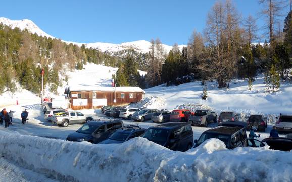 Val Müstair (Münstertal): access to ski resorts and parking at ski resorts – Access, Parking Minschuns – Val Müstair-Tschierv