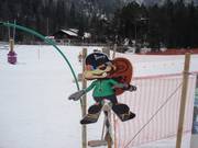 The mascot Berny at the entrance to the children's area