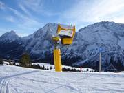 High-performance snow cannon on the Ehrwalder Alm