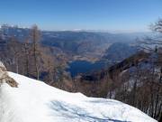 View from the mountain station to Lake Bohinj
