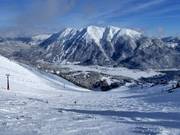 View from the mountain station of the Cabrio Flitzer down into the valley