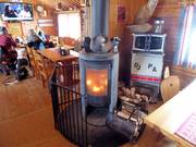 Cozy hut with fireplace