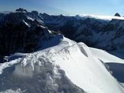 The route over the ridge to the Vallée Blanche descent