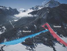 Trail map Rienz – Toblach (Dobbiaco)