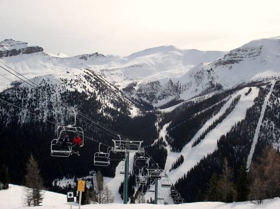 Slopes on the back side of Lake Louise