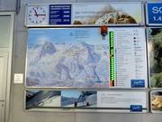 Slope map with current operating information at the valley station