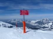 Slope signage in the Stoos ski area