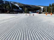 Perfect slope grooming in the Hemsedal ski resort