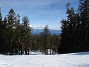 Descent with a view of Lake Tahoe
