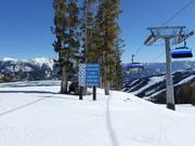 Slope signage in the Big Sky ski area