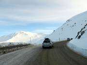 Mountain road up to the Mt. Hutt ski area