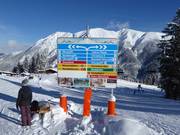 Slope signage in the ski area