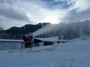 Snow cannon in operation