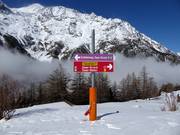 Slope signage in the Hohsass ski area